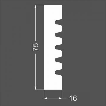 Дверной наличник МДФ грунтованный под покраску Ликорн (Likorn) Белый 2070х16х75 мм D 5.75.16