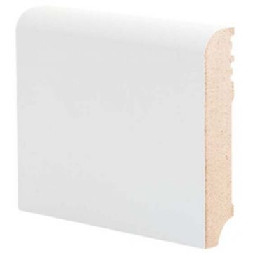 Плинтус напольный МДФ грунтованный под покраску Ликорн (Likorn) Белый 2070х80х16 мм Р 2.80.16