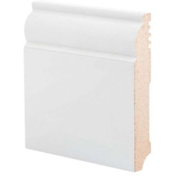 Плинтус напольный МДФ грунтованный под покраску Ликорн (Likorn) Белый 2070х100х16 мм Р 4.100.16