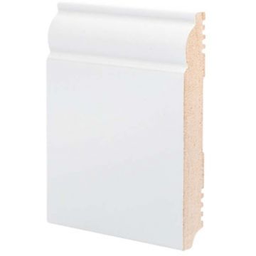 Плинтус напольный МДФ грунтованный под покраску Ликорн (Likorn) Белый 2070х120х16 мм Р 4.120.16