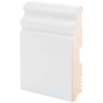 Плинтус напольный МДФ грунтованный под покраску Ликорн (Likorn) Белый 2070х120х18 мм Р 5.120.18