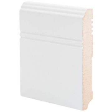 Плинтус напольный МДФ грунтованный под покраску Ликорн (Likorn) Белый 2070х108х16 мм Р 7.108.16