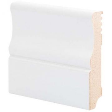 Плинтус напольный МДФ грунтованный под покраску Ликорн (Likorn) Белый 2070х82х16 мм Р 14.82.16