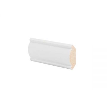 Плинтус потолочный МДФ грунтованный под покраску Ликорн (Likorn) Белый 2070х30х30 мм К 3.42.16