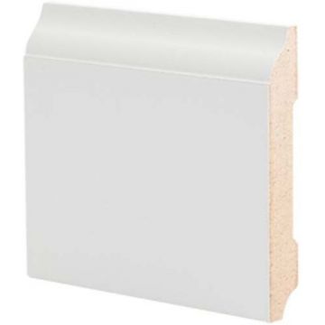 Плинтус напольный МДФ грунтованный под покраску Ликорн (Likorn) Белый 2070х82х12 мм Р 18.82.12