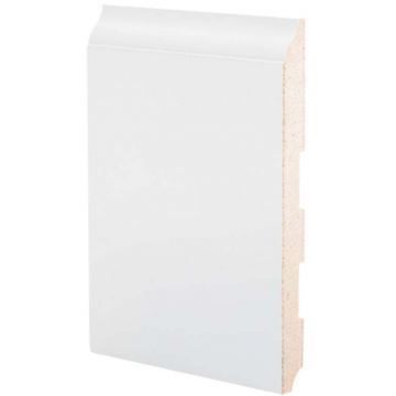 Плинтус напольный МДФ грунтованный под покраску Ликорн (Likorn) Белый 2070х133х12 мм Р 18.133.12