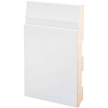 Плинтус напольный МДФ грунтованный под покраску Ликорн (Likorn) Белый 2070х133х12 мм Р 23.133.12