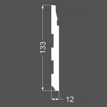 Плинтус напольный МДФ грунтованный под покраску Ликорн (Likorn) Белый 2070х133х12 мм Р 23.133.12