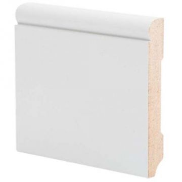 Плинтус напольный МДФ грунтованный под покраску Ликорн (Likorn) Белый 2070х82х12 мм Р 22.82.12