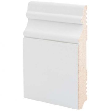 Плинтус напольный МДФ грунтованный под покраску Ликорн (Likorn) Белый 2070х127х16 мм Р 24.127.16