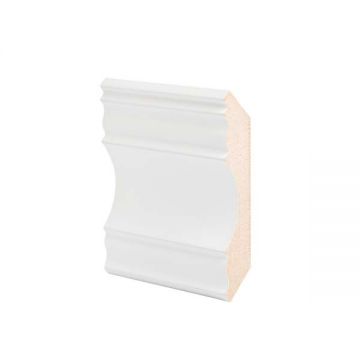 Плинтус потолочный МДФ грунтованный под покраску Ликорн (Likorn) Белый 2070х82х82 мм К 5.115.22