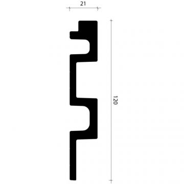 Декоративная панель Alpine Walls (Альпин Валлс) LineArt Белый под покраску 2900х120х21 мм, ECO7401W