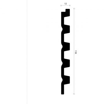 Декоративная панель Alpine Walls (Альпин Валлс) LineArt Белый под покраску 2900х118х12 мм, ECO2741W