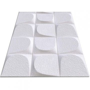 Декоративная панель Alpine Walls (Альпин Валлс) Geometrium белый под покраску 1200х600х25 мм, ECOGR0203W