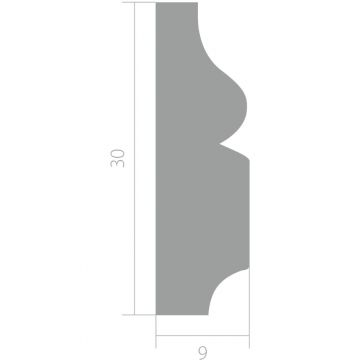 Молдинг ЛДФ меловой Ultrawood (Ультравуд) 2000х30х9 мм, U 0012 i 2.00