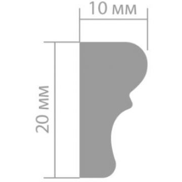 Молдинг ЛДФ водный Ultrawood (Ультравуд) 2000х20х10 мм, U 0020 p 2.00