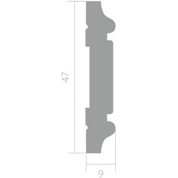 Молдинг ЛДФ меловой Ultrawood (Ультравуд) 2000х47х9 мм, U 0031 i 2.00