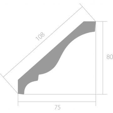 Карниз ЛДФ меловой Ultrawood (Ультравуд) 2000х75х80 мм, CR 0001 i 2.00