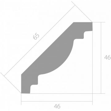 Карниз ЛДФ меловой Ultrawood (Ультравуд) 2440х46х46 мм, CR 0021 2.44