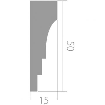 Карниз ЛДФ меловой Ultrawood (Ультравуд) 2440х50х15 мм, CR 0027 2.44