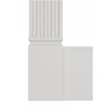 Элемент декоративный нижний МДФ меловой Ultrawood (Ультравуд) 85х155х18 мм, D 1085