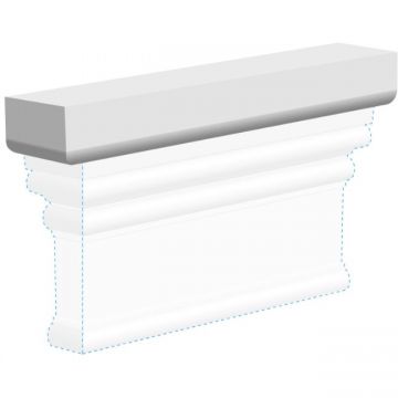 Элемент декоративный верхний МДФ меловой Ultrawood (Ультравуд) 220х30х43 мм, D 4200