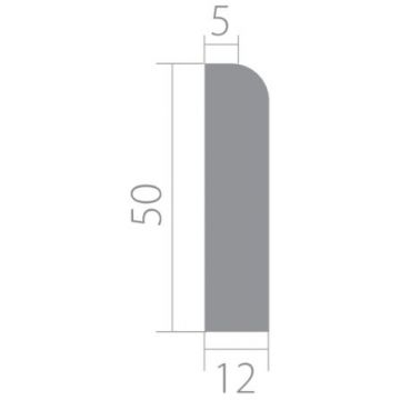 Плинтус напольный ЛДФ меловой Ultrawood (Ультравуд) 2000х50х12 мм, Base 5012 i 2.00