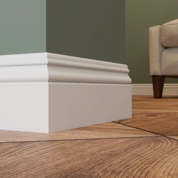 Плинтус напольный ЛДФ меловой Ultrawood (Ультравуд) 2000х90х12 мм, Base 5271 i 2.00