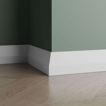 Плинтус напольный ЛДФ меловой Ultrawood (Ультравуд) 2000х60х12 мм, Base 6012 i 2.00