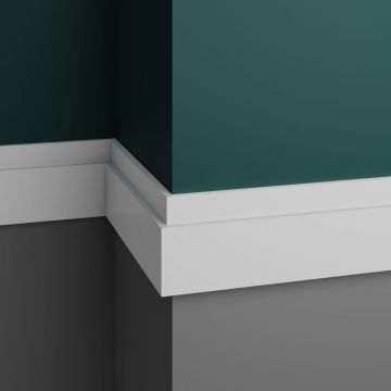 Плинтус напольный ЛДФ меловой Ultrawood (Ультравуд) 2000х75х12 мм, Base 7512 i 2.00