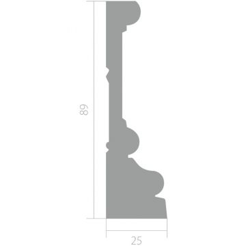 Наличник ЛДФ меловой Ultrawood (Ультравуд) 2000х25х89 мм, N 8185 i 2.00