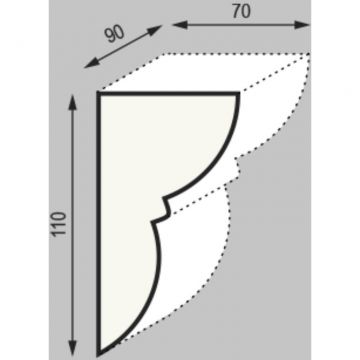 Консоль полиуретановая Уникс (Uniks) Классик К1 Вишня 70х90х110 мм OID-6576