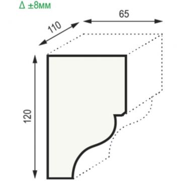 Консоль полиуретановая Уникс (Uniks) Модерн КМ12 Дуб 110х120х65 мм OID-5640