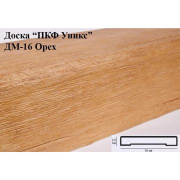 Декоративная доска полиуретановая Уникс (Uniks) Модерн ДМ16 Орех 2000х160х25 мм OID-6983