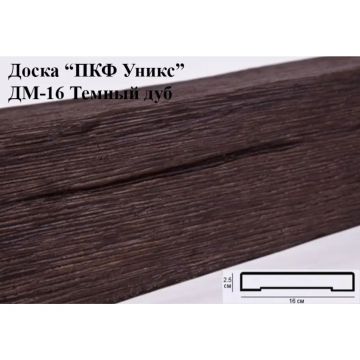 Декоративная доска полиуретановая Уникс (Uniks) Модерн ДМ16 Темный дуб 2000х160х25 мм OID-6983