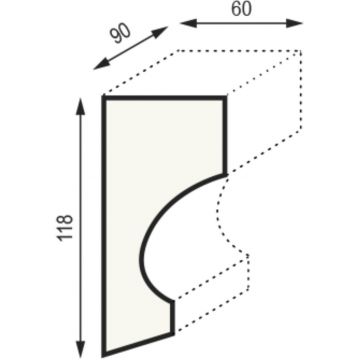 Консоль полиуретановая Уникс (Uniks) Славянский стиль КСС1 Венге 90х60х118 мм OID-5622