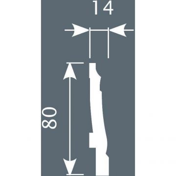 Плинтус Cosca Decor (Коска) PX024, 80х14, 2000 мм, Экополимер