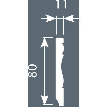 Плинтус Cosca Decor (Коска) PX015, 80х11, 2000 мм, Экополимер