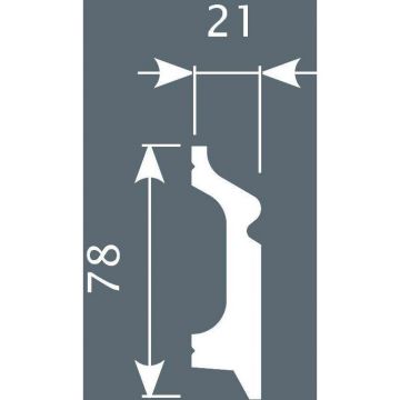 Плинтус Cosca Decor (Коска) PX001, 78х21, 2000 мм, Экополимер