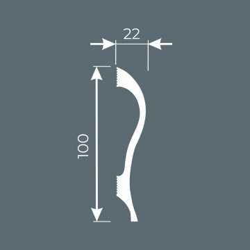 Плинтус Cosca Decor (Коска) PX038, 100х22, 2000 мм, Экополимер