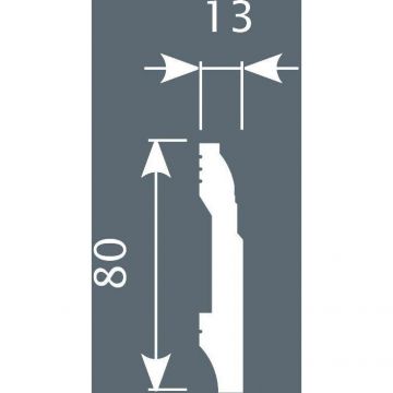 Плинтус Cosca Decor (Коска) PX021, 80х13, 2000 мм, Экополимер