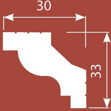 Карниз Cosca Decor (Коска) KX047, 33х30, 2000 мм, Экополимер