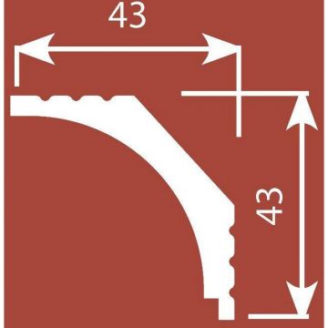 Карниз Cosca Decor (Коска) KX016, 43х43, 2000 мм, Экополимер