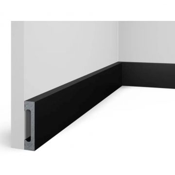 Плинтус Cosca Decor (Коска) PX050-037, 65х15, 2000 мм, Экополимер черный SoftTouch