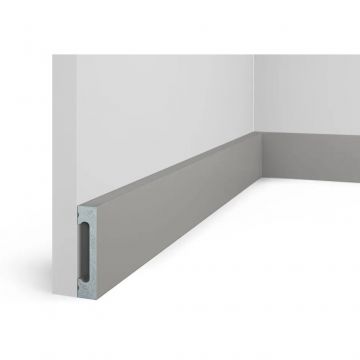 Плинтус Cosca Decor (Коска) PX050-039, 65х15, 2000 мм, Экополимер пыльно-серый SoftTouch