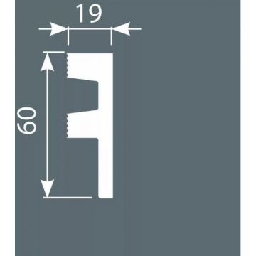 Плинтус под подсветку Cosca Decor (Коска) PX051, 60х19, 2000 мм, Экополимер