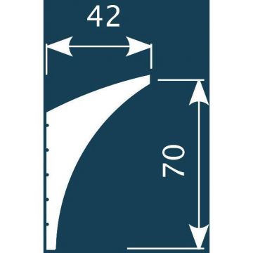 Карниз под подсветку Cosca Decor (Коска) KX007, 70х42, 2000 мм, Экополимер