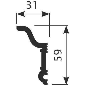 Карниз Cosca Decor (Коска) KX046, 59х31, 2000 мм, Экополимер