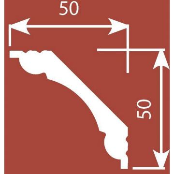 Карниз Cosca Decor (Коска) KX001, 50х50, 2000 мм, Экополимер