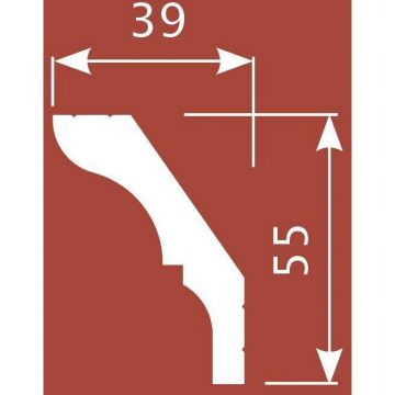 Карниз Cosca Decor (Коска) KX029, 55х39, 2000 мм, Экополимер